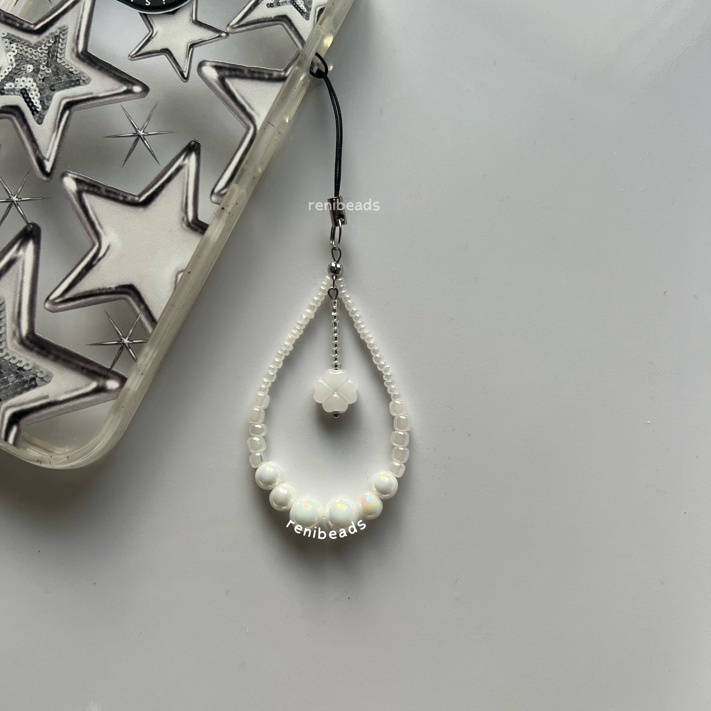 Snow Clover White Dainty Phone Charm Y2k Camera Keychain