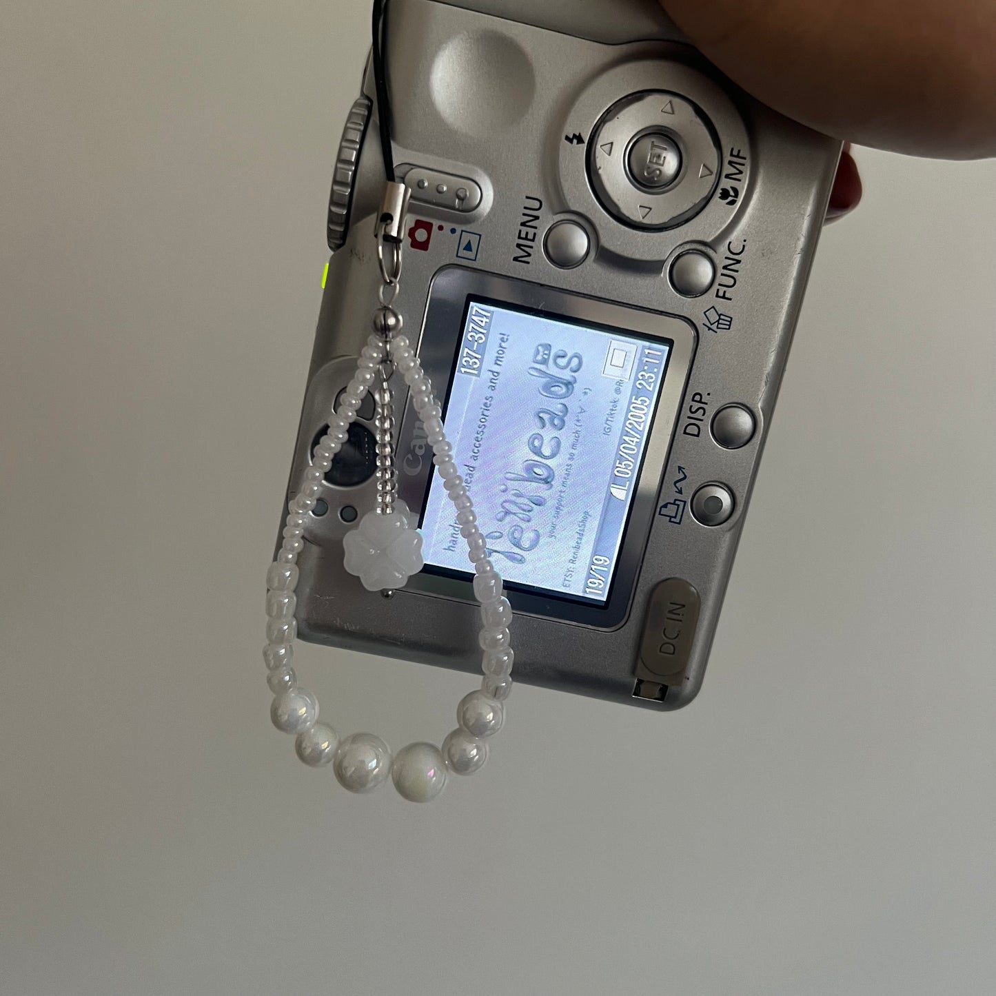 Snow Clover White Dainty Phone Charm Y2k Camera Keychain