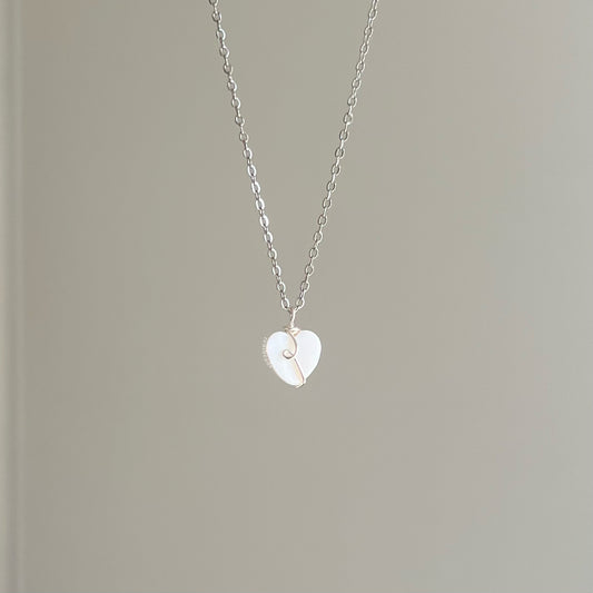 Silver Looped Mini Heart Necklace