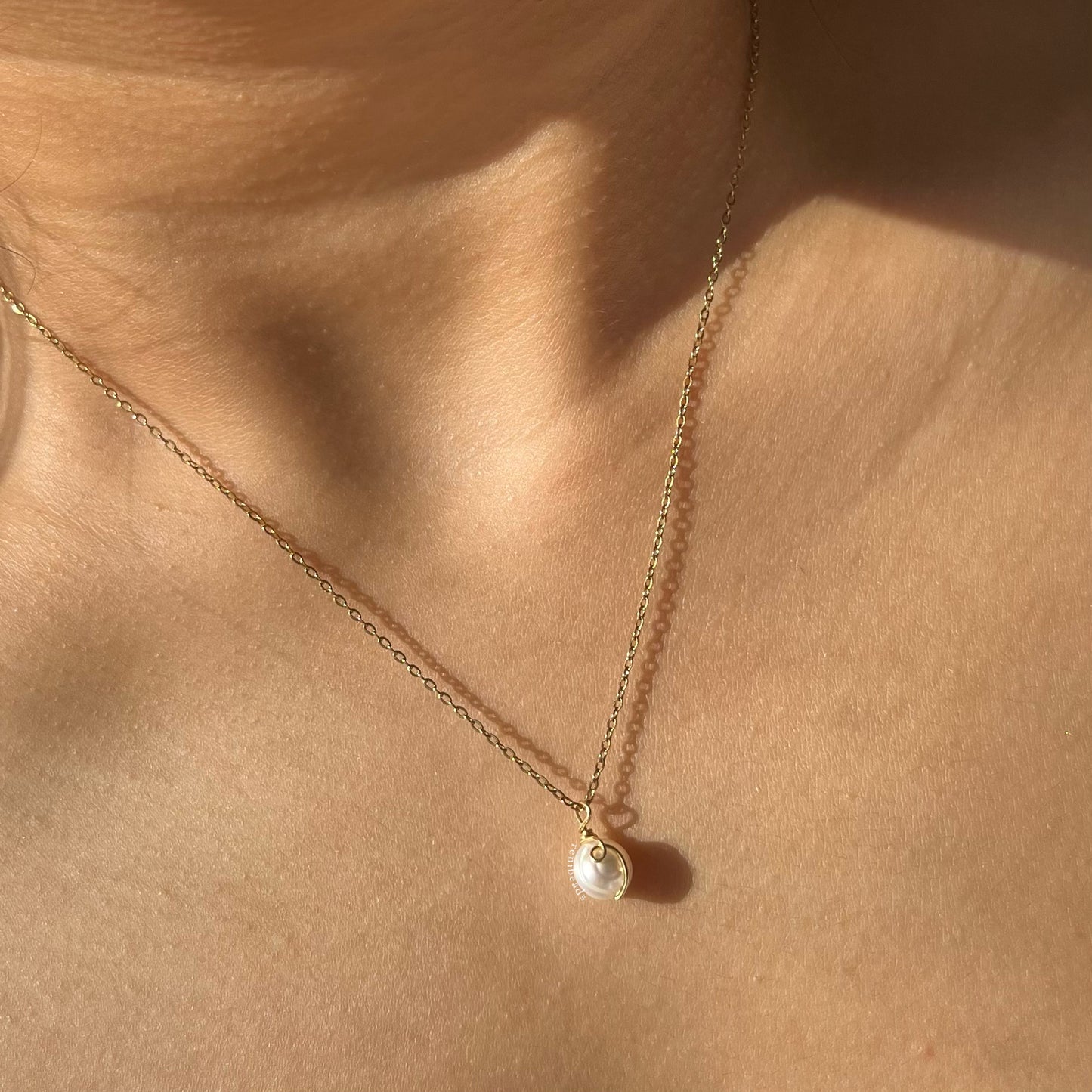 Gold Looped Pearl Necklace