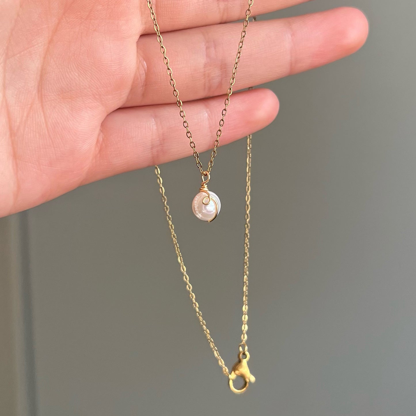 Gold Looped Pearl Necklace