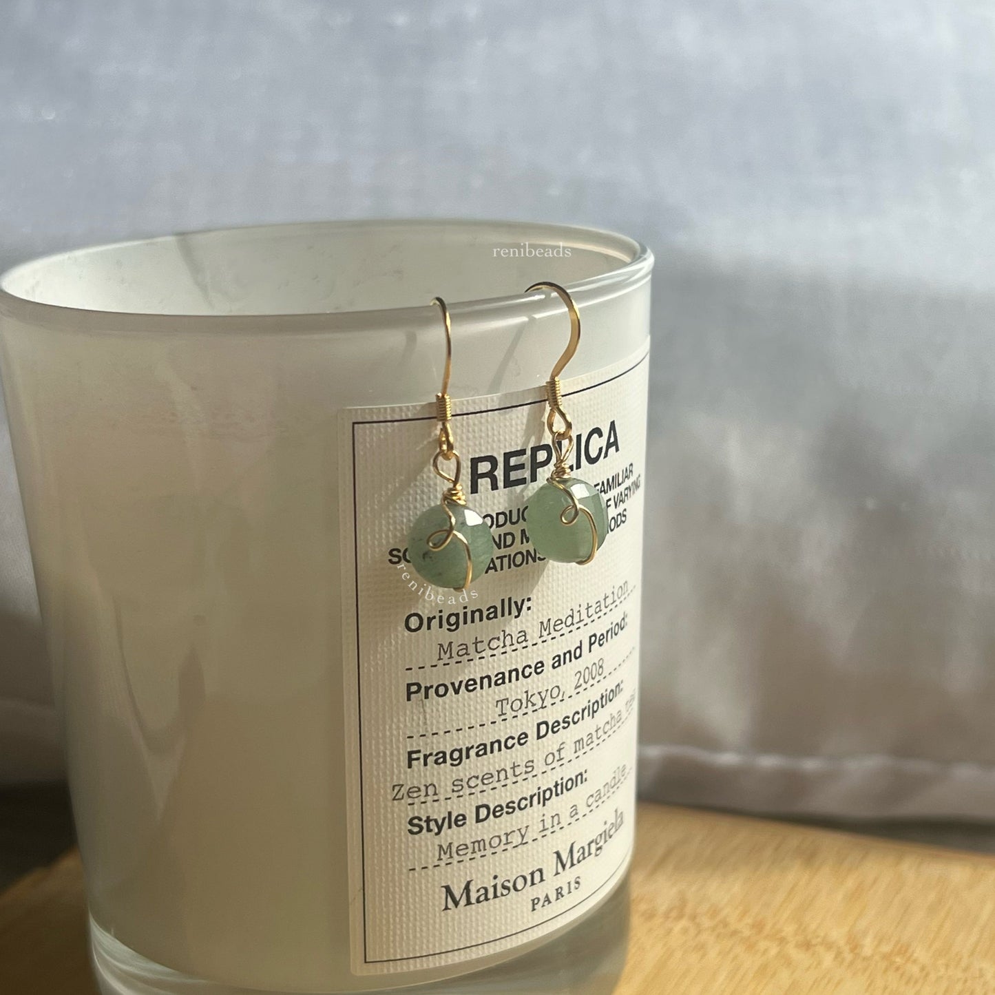 Maru Green Aventurine Wire Wrapped Earrings