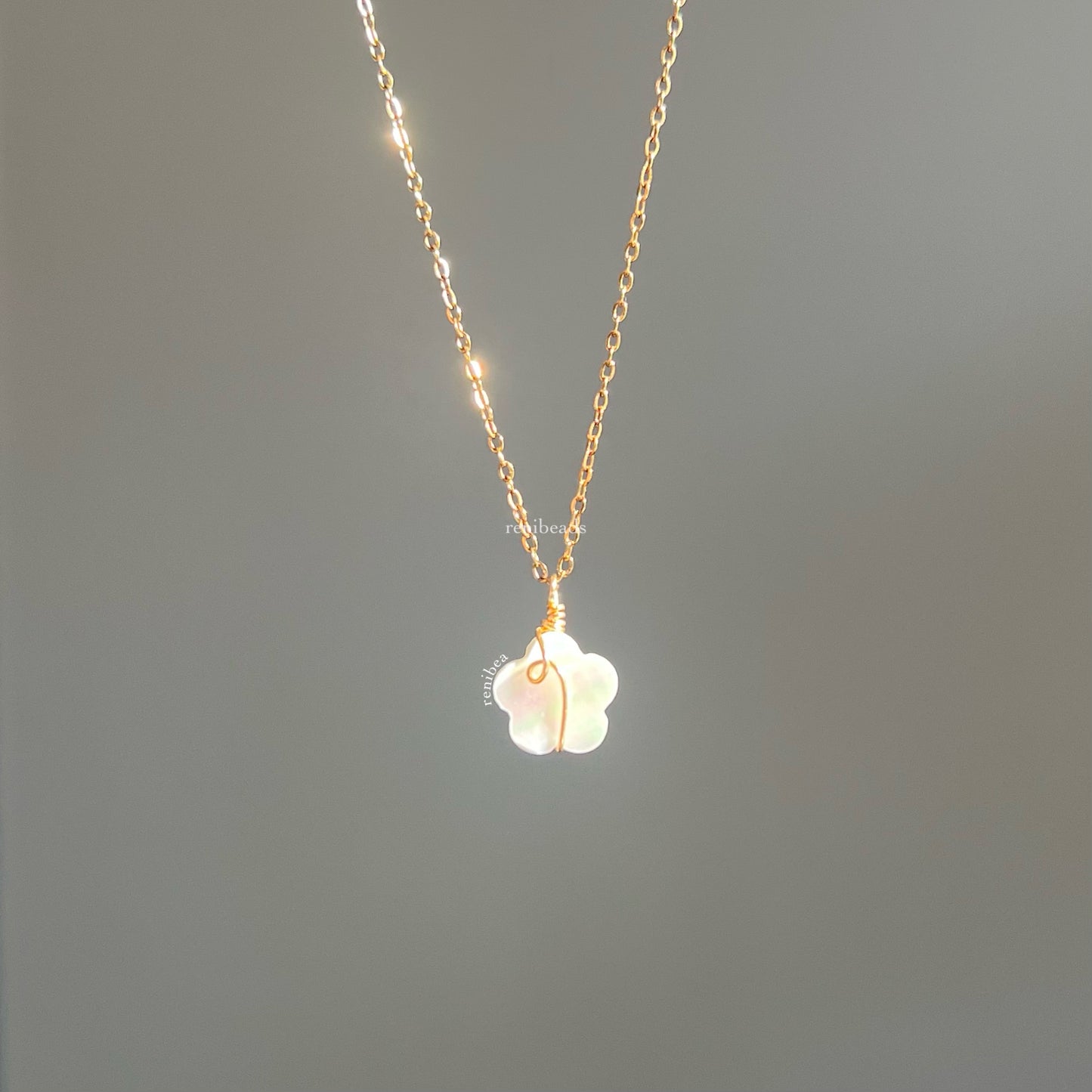 Gold Looped Flower Necklace